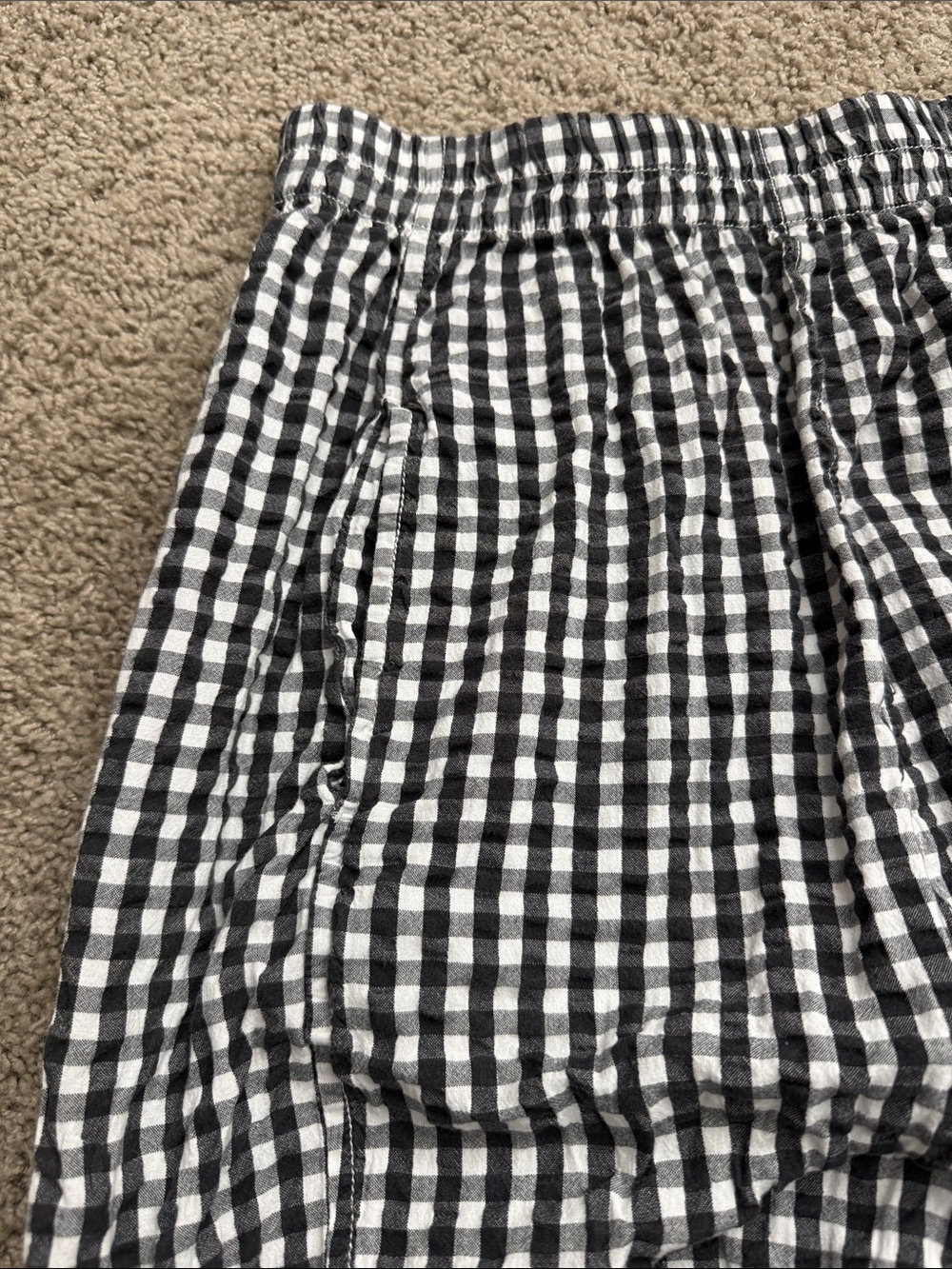 Free People Black and White Gingham Jogger Pants - Picture 3 of 4
